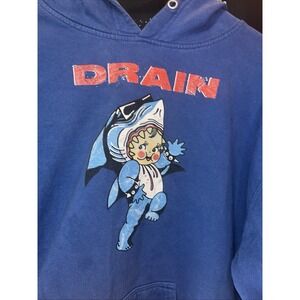 DRAIN Band Shark Baby Hoodie Large Blue